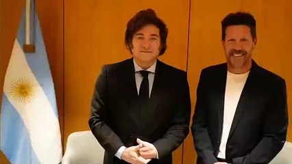 Milei se encontró con el “Cholo” Simeone en Madrid