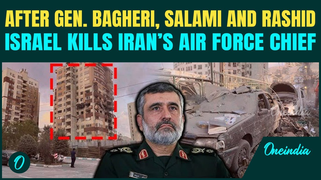 Israel Eliminates Iran’s Air Force Chief Hajizadeh in Bunker Strike; Over 20 Iranian Leaders Killed