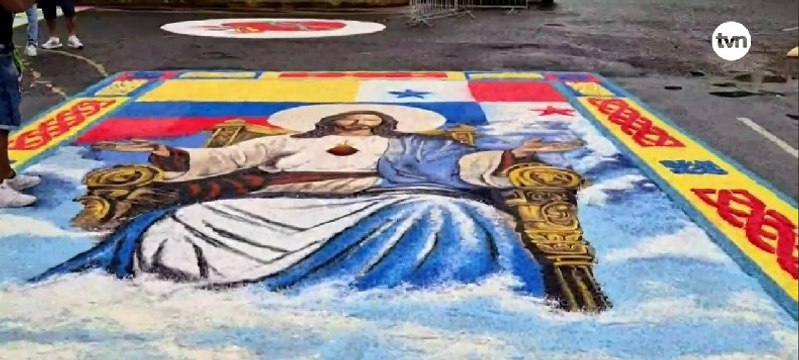 Todo listo en Azuero para celebrar el Corpus Christi con coloridas alfombras de sal