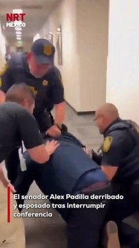 El senador demócrata Alex Padilla fue arrojado al suelo y esposado después de interrumpir una conferencia de prensa de la secretaria de seguridad nacional de los Estados Unidos. el incidente generó controversia.