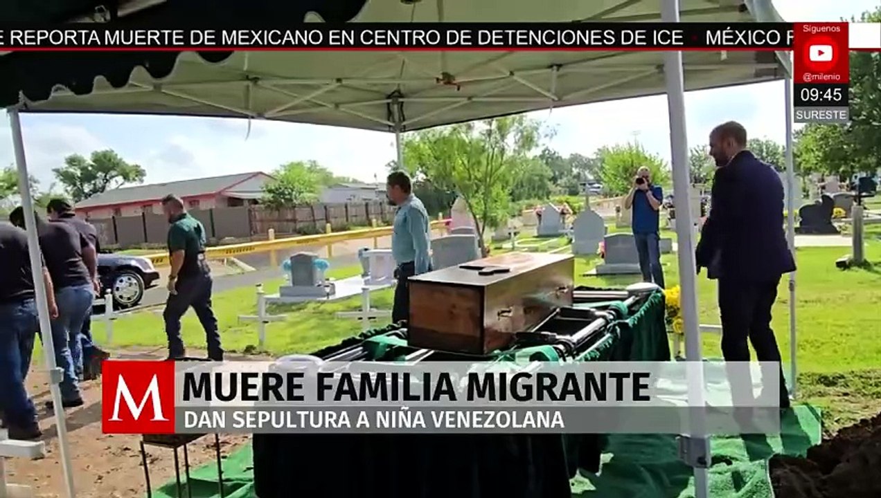 Dan el último adiós a Anthonella, niña migrante que murió con su familia en el Río Bravo