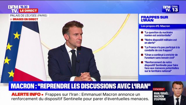 Nucléaire iranien: L'Iran a poursuivi son programme ces derniers mois et est proche d'un stade critique (...) la situation est aujourd'hui très préoccupante , affirme Emmanuel Macron
