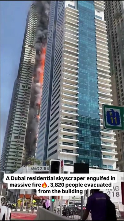 Les images de l'incendie spectaculaire d'un des plus haut buildings de Dubaï : Les pompiers ont lutté pendant 24 heures contre le sinistre qui, n’a fait aucune victime