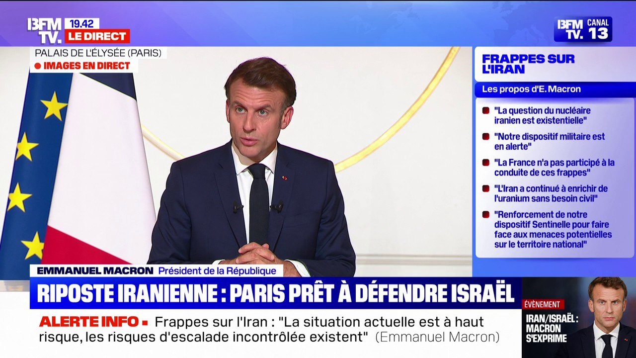Conflit Israël-Iran: "Nous devons nous préparer à des conséquences économiques", affirme Emmanuel Macron