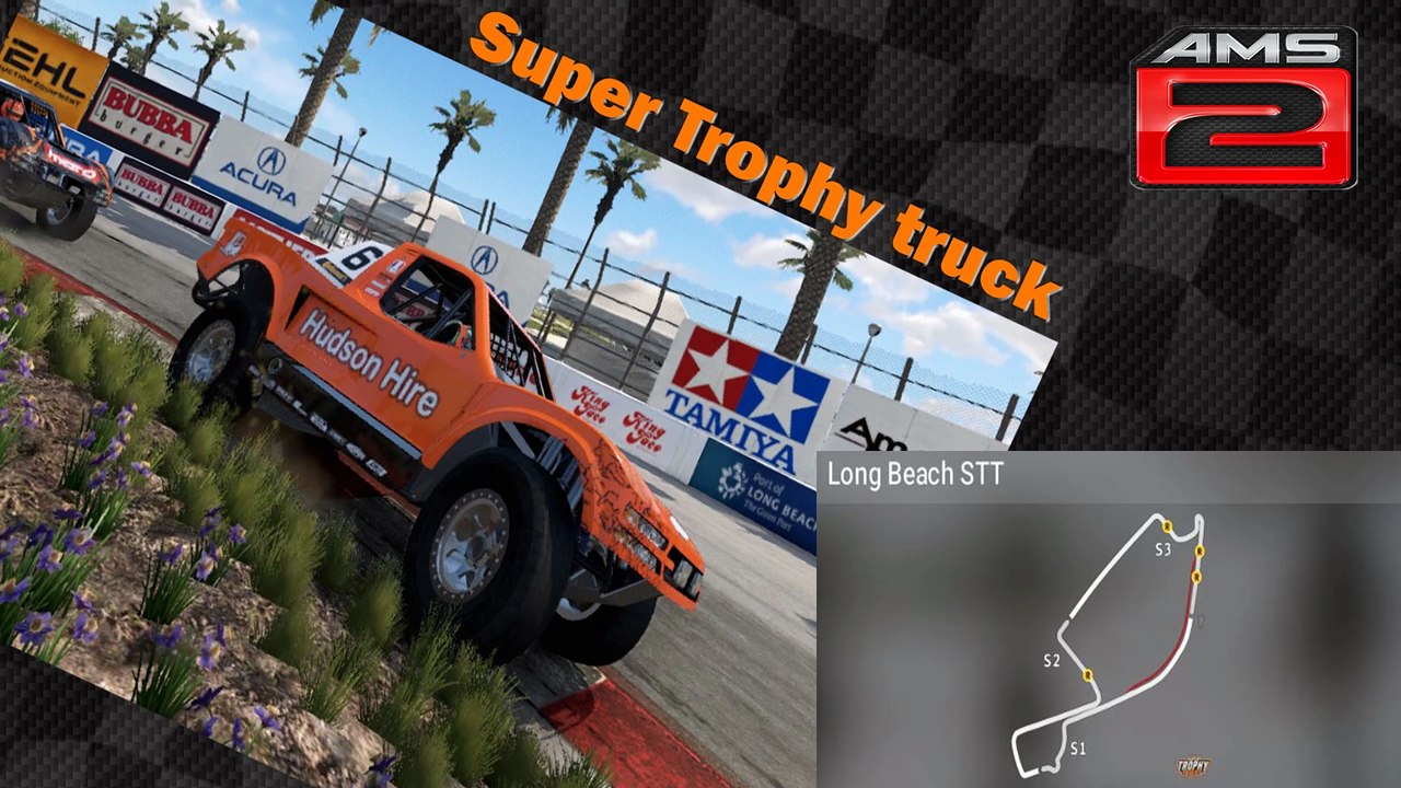 Tour de piste à Long Beach en Super Trophy truck sur Automobilista 2