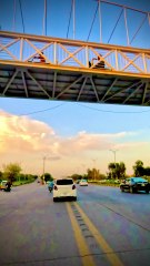 On the Road below the blue sky with bright sun