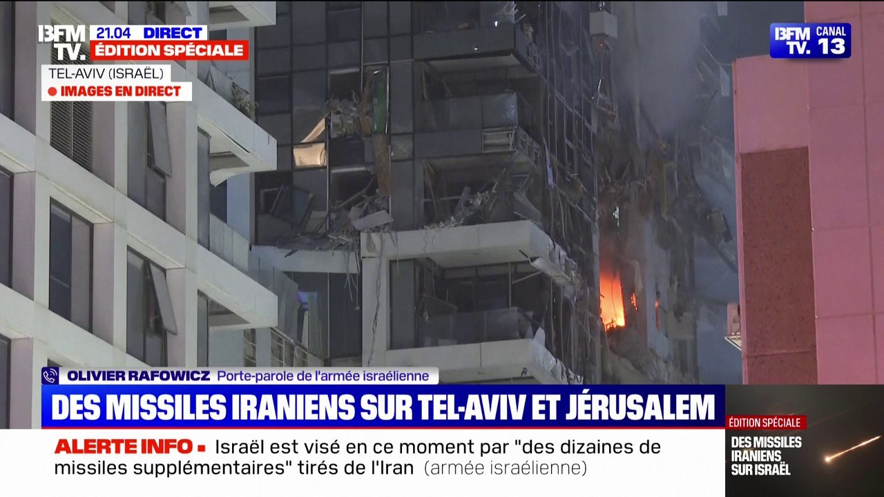 Riposte iranienne: "Il y a eu des dizaines de tirs de missiles balistiques du territoire iranien vers l'État d'Israël", affirme Olivier Rafowicz, porte-parole de l'armée israélienne