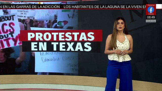 Migrantes persisten las manifestaciones en Texas de manera pacífica