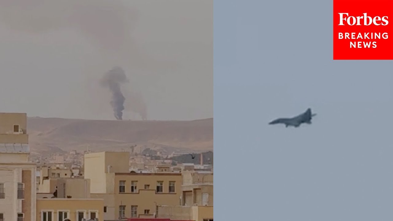 New Footage Shows Warplanes Flying Above Tabriz, Iran, As Smoke Plumes
