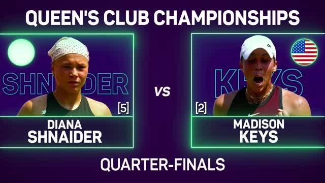 Keys rallies past Shnaider to reach Queen’s semis