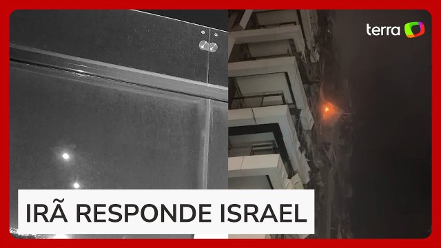 Brasileiro registra contra-ataque do Irã com dezenas de mísseis em Israel