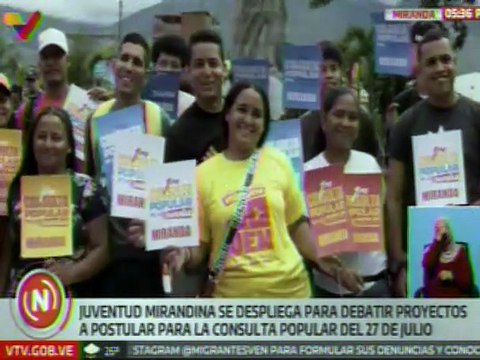 Juventud mirandina realizarán asambleas comunitarias rumbo a la Consulta Popular del 27-J
