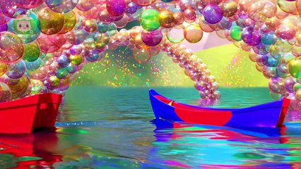 Balloon Boat Race | Fun Kids Song with Bubbles and Boats!