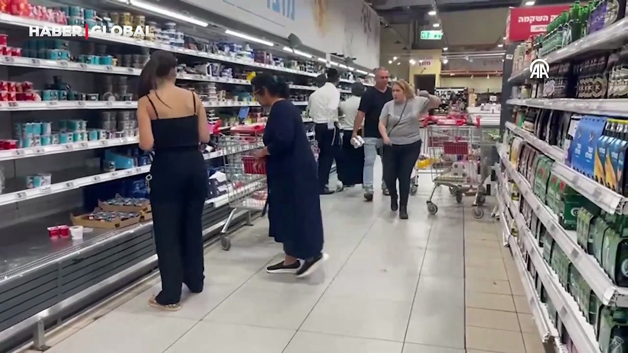 İsrailliler, İran'ın misilleme saldırısı endişesiyle market raflarını boşalttı