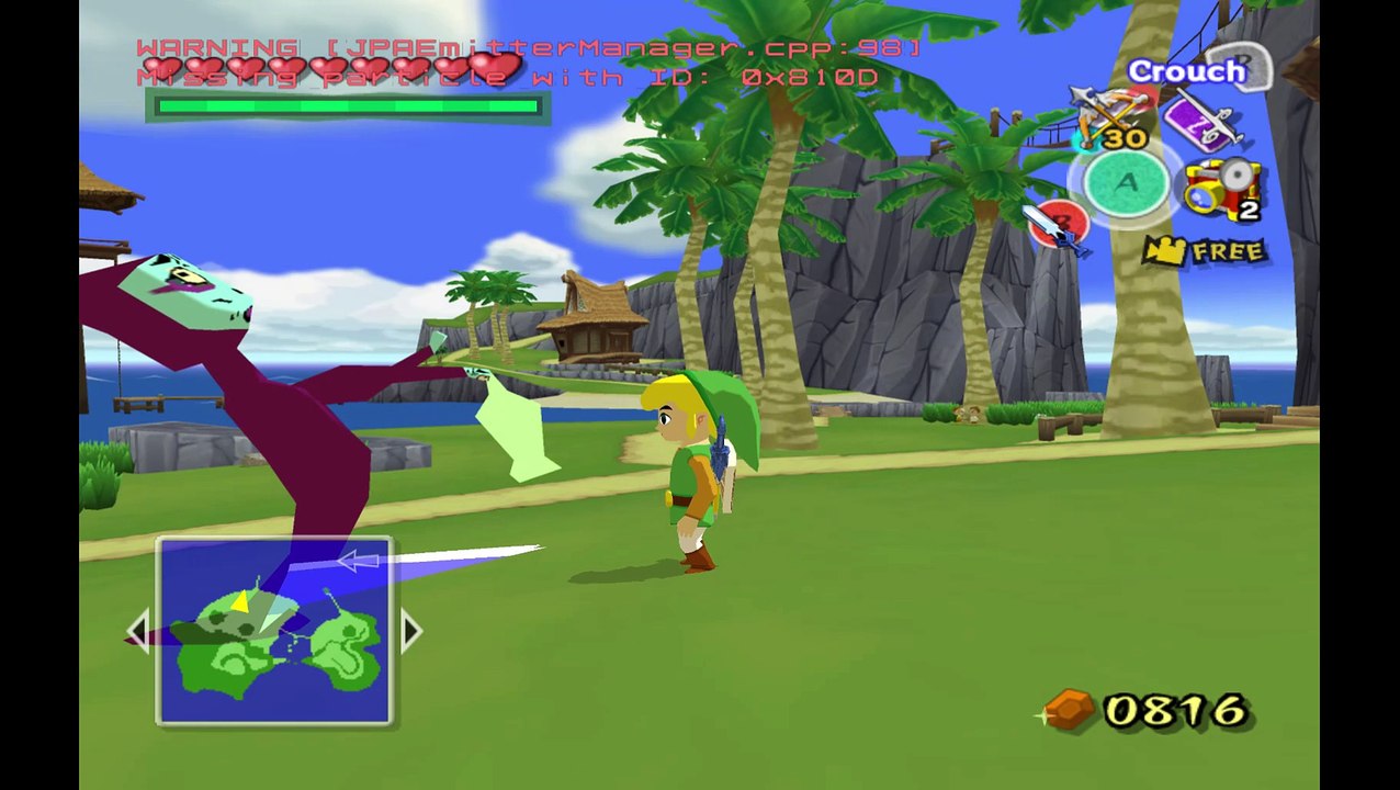 Wind Waker. Editing Wfall.arc's hsui1 actor and replacing it with po_test.bdl model