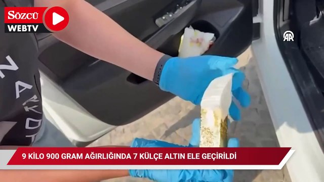 Otomobilde 9 kilo 900 gram ağırlığında 7 külçe altın ele geçirildi