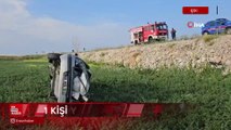 Çorum’da takla atan otomobil hurdaya döndü