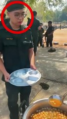 He asked for more food… and the officer’s reply shocked him 😲🥄 #shorts