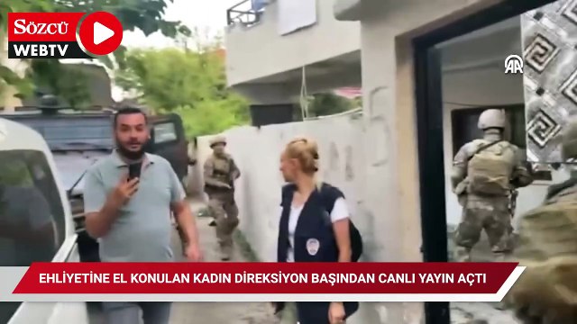 Ehliyetine el konulan kadın direksiyon başından canlı yayın açtı
