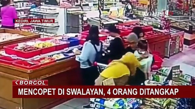 CCTV Rekam Aksi Komplotan Copet di Swalayan Kediri, 4 Orang Ditangkap