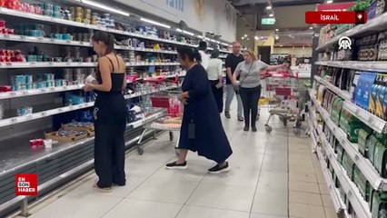 İsrailliler, İran'ın misilleme saldırısı endişesiyle market raflarını boşalttı