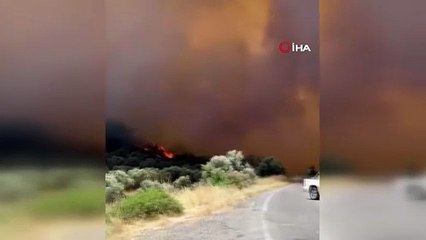 Foça yangınında ekip sayısı artırıldı