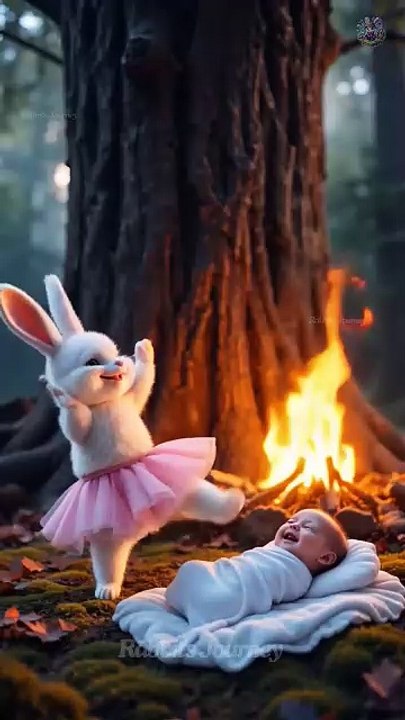 Rabbit saves baby from vicious King Kong monster 🐰 #RabbitRescue #CuteAnimals #AnimalRescue