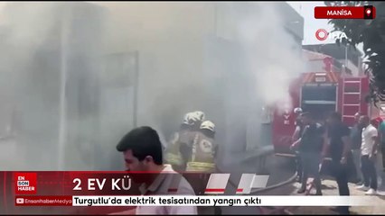 Turgutlu'da elektrik tesisatından çıkan yangında 2 ev küle döndü