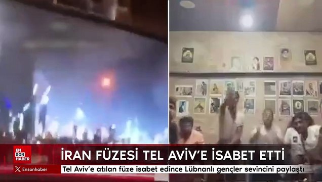 Tel Aviv’e atılan füze isabet edince Lübnanlı gençler sevincini paylaştı