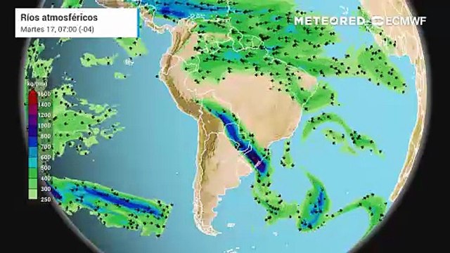 Sistema frontal co río atmosférico traer lluvias fuertes y abundantes este fin de semana al centro y sur de Chile