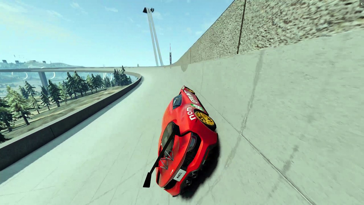 BeamNG.drive | سيارة رياضية خرجت عن المسار