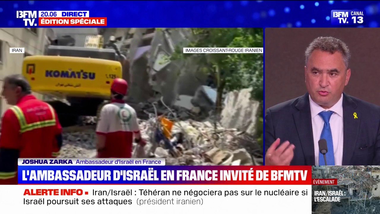 Conflit Israël-Iran: "Notre but, c'est de nous débarrasser des capacités militaires iraniennes", indique l'ambassadeur d'Israël en France