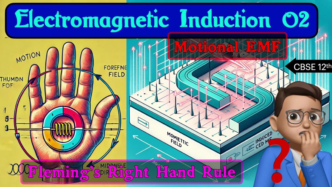 Electromagnetic Induction 02 : Fleming's Right Hand Rule | Motional EMF  #jee #neet