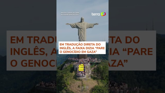 Coletivo faz protesto em apoio a palestinos no Cristo Redentor #shorts