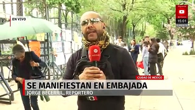 Protestan en CDMX frente a embajada de EU por redadas migratorias