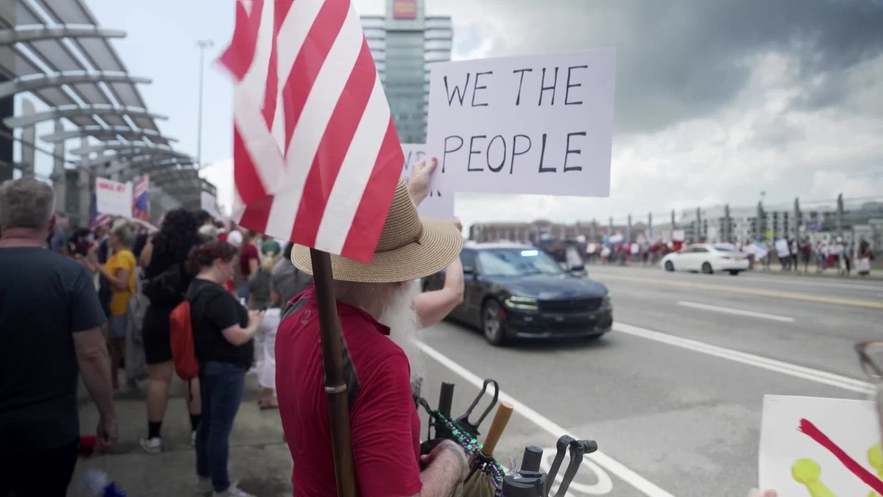 'No one is illegal on stolen land': Protesters rally against Trump in Atlanta