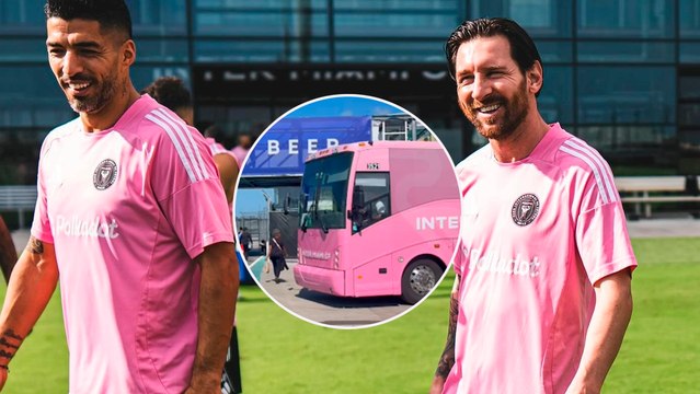 Inter de Miami rumbo al Hard Rock Stadium para de debut en el Mundial de Clubes