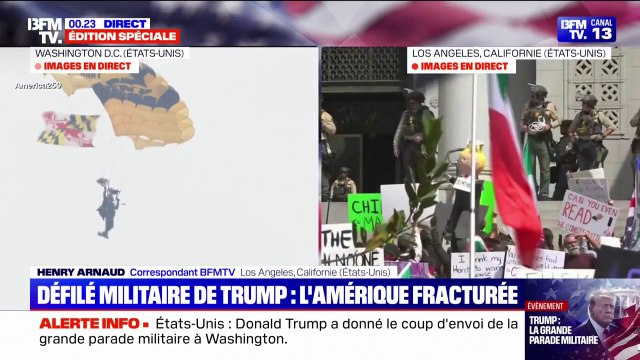 États-Unis: alors que la parade militaire a débuté à Washington, les manifestations à Los Angeles prennent de l'ampleur
