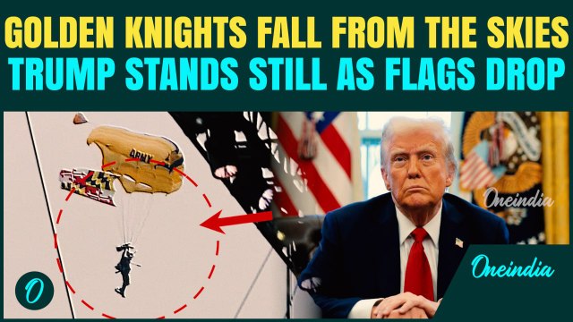 US Army Paratroopers Fall from Skies —Golden Knights Race Weather to Salute Trump in Military Parade