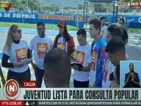 Jóvenes aragüeños invitan a participar en la Consulta Nacional de la Juventud el 27 de julio