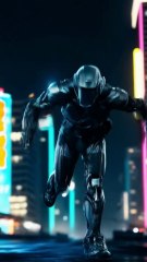 Robocop Leaps Into Action | Epic Neon City Animation #Shorts