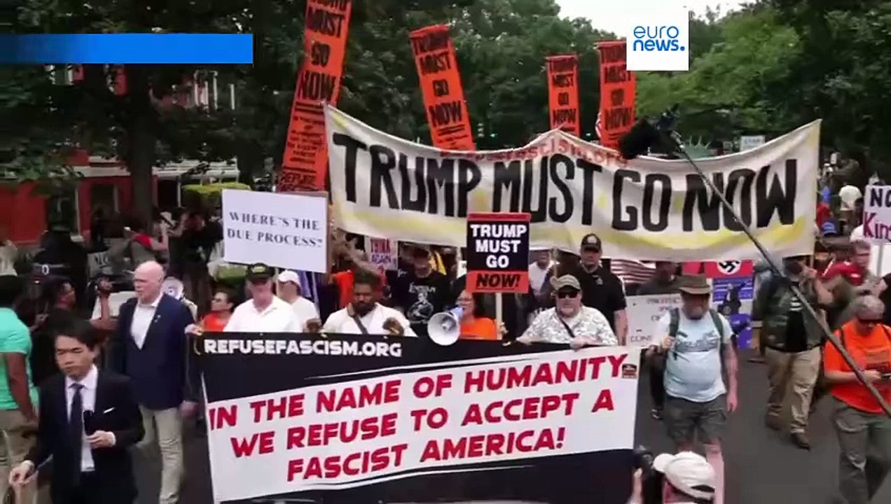Trump organiza un desfile militar por el aniversario del Ejército de EE.UU. entre protestas en todo el país