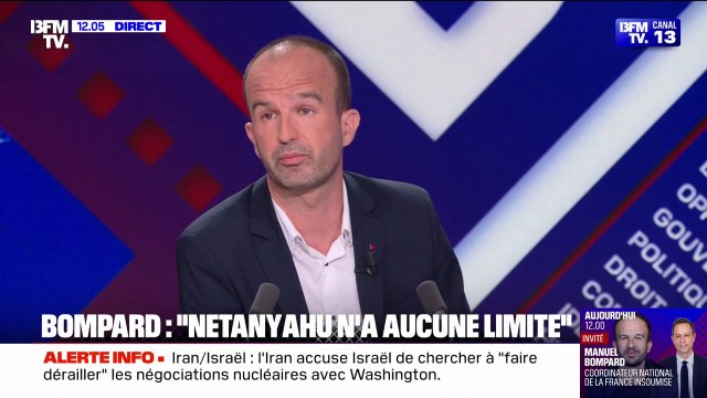 Pour Manuel Bompard (LFI), le conflit entre l'Iran et Israël est le résultat d'une fuite en avant complètement irresponsable de Benjamin Netanyahu