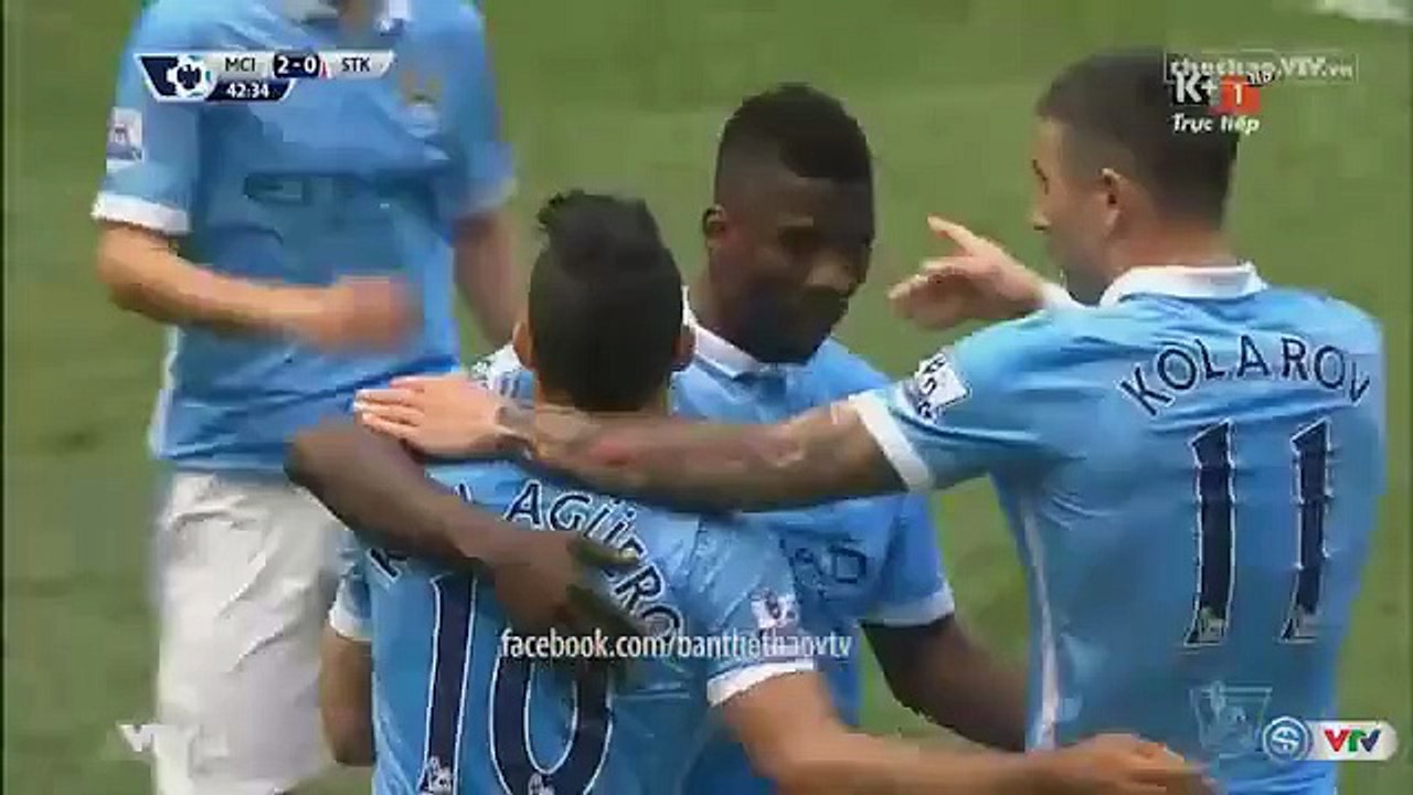 Manchester City 4-0 Stoke City - Goals and Highlights (23/4/2016) | K+1 HD