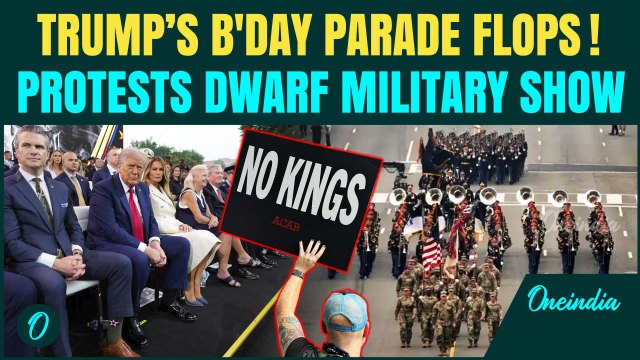 Trump’s $45M Army Parade Overshadowed, Protesters Outnumber Attendees | “No Kings” Chants Echo in US