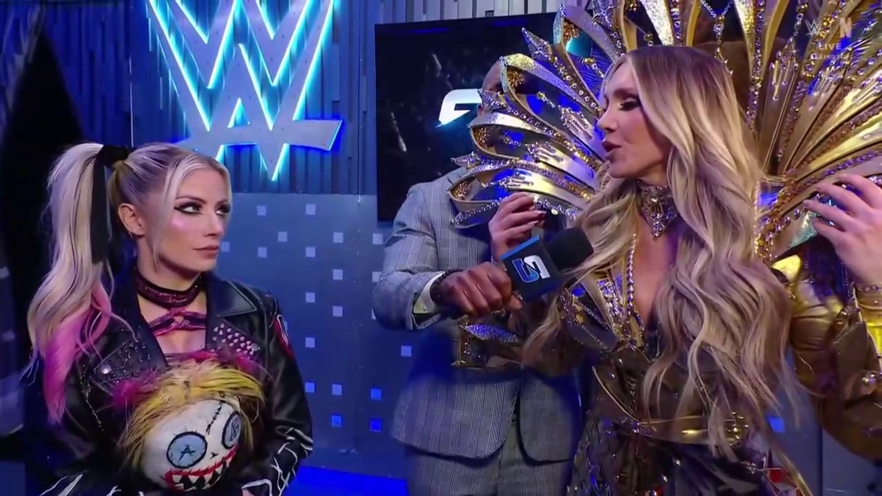 WWE Smack Down _June 13, 2025 - Charlotte Flair rudely interrupts Alexa Bliss interview bragging of being the only Queen of WWE