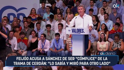 Feijóo acusa a Sánchez de ser "cómplice" de la trama de Cerdán: "Lo sabía y miró para otro lado"
