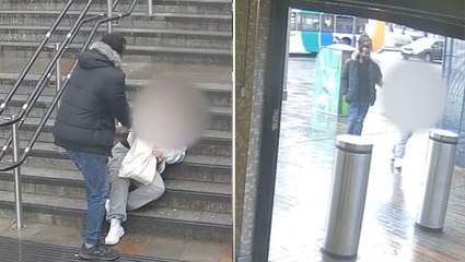 Moment random man tries to snatch teenage girl from train station