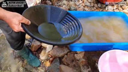 Searching For Gold in A Stream And Extracting Gold With A Sluice Machine