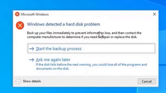 Solved - Windows detected a hard disk problem n Windows 10 / 11 / 8 / 7